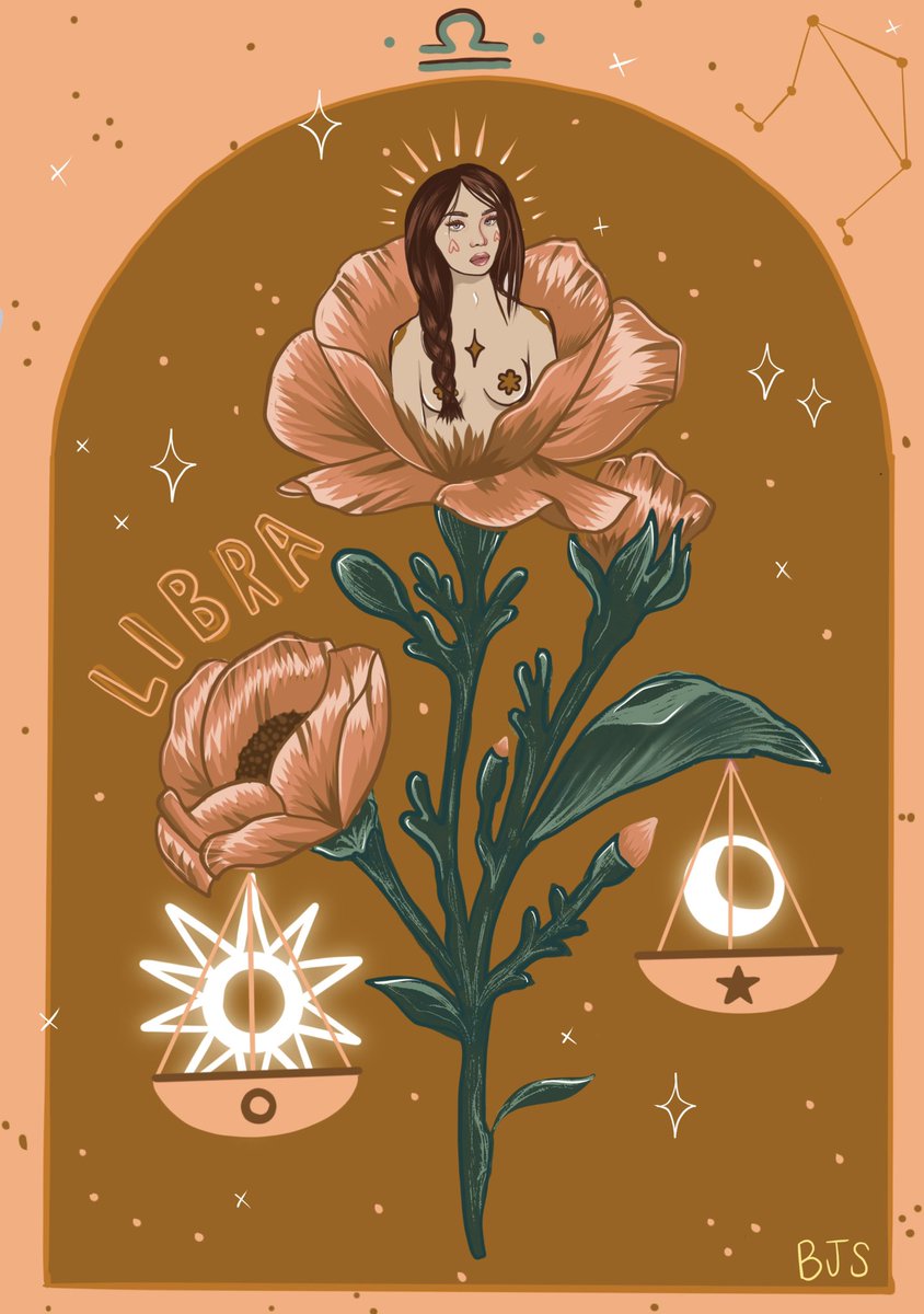 ♎️ L I B R A 🌞 What do my libras think?! Already envisioning her as a print/sticker and I’m so excited 🤍