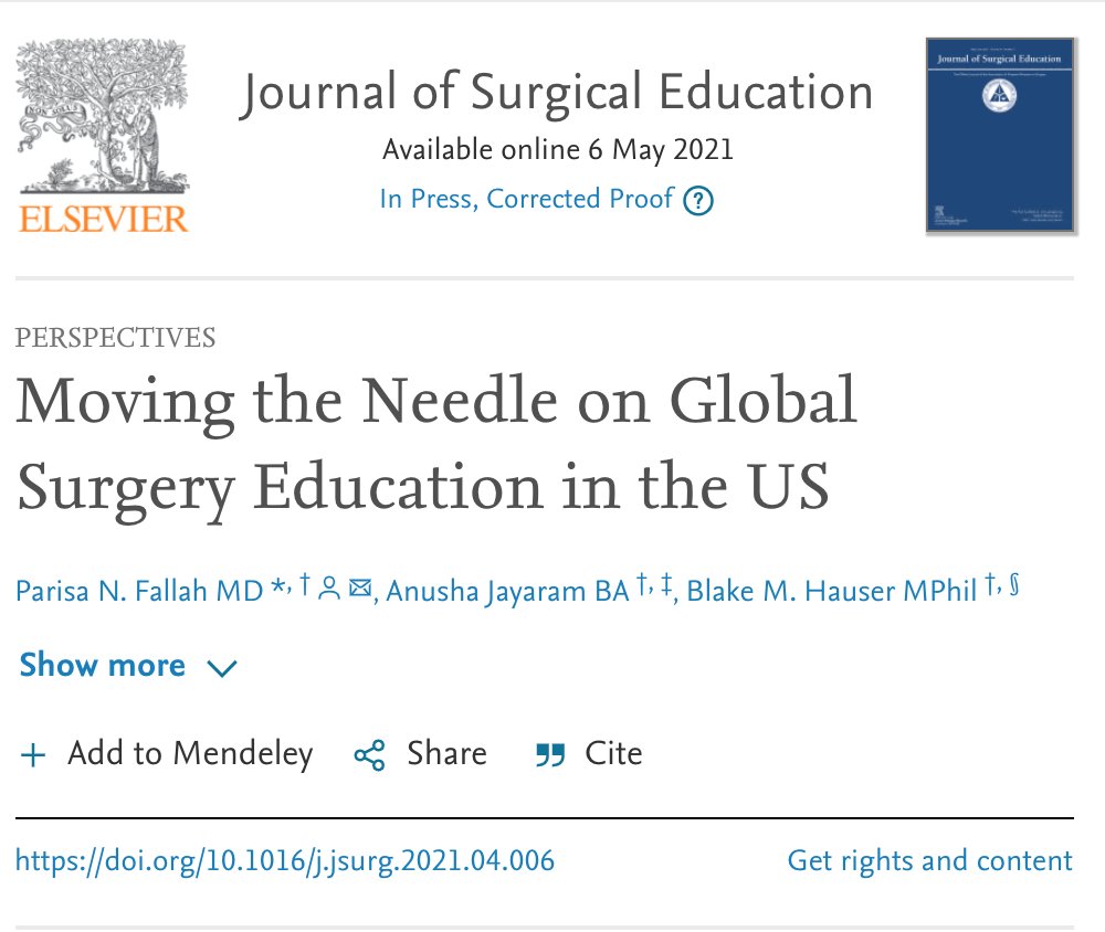 Parisa Fallah, MD (@parisafallah) on Twitter photo Really excited to share this piece! Only a glimpse into the past several years since <a href="/gsurgstudents/">GlobalSurgStudents</a> first launched in 2017. Excited to see the possibilities for global surgery education continue to expand! <a href="/AnushaJayaram/">Anusha Jayaram, MD, MBA (she/her)</a> <a href="/blakemhauser/">Blake Hauser</a> Really excited to share this piece! Only a glimpse into the past several years since <a href="/gsurgstudents/">GlobalSurgStudents</a> first launched in 2017. Excited to see the possibilities for global surgery education continue to expand! <a href="/AnushaJayaram/">Anusha Jayaram, MD, MBA (she/her)</a> <a href="/blakemhauser/">Blake Hauser</a>