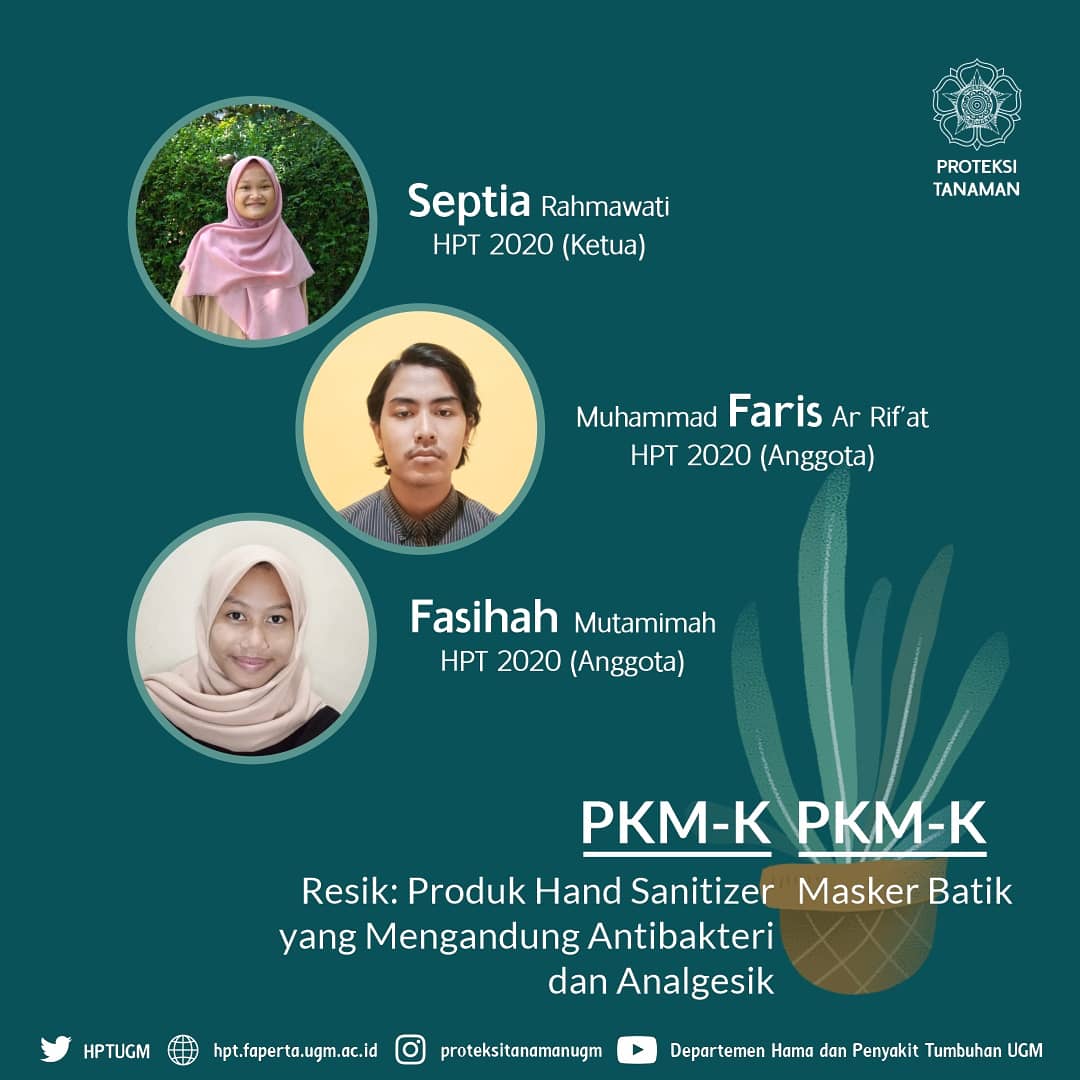 HPTUGM's tweet photo. PRESTASI MAHASISWA

Selamat kami ucapkan kepada ke-15 mahasiswa Proteksi Tanaman UGM, yang lolos proposal PKM didanai Dikti.

Semangat merealisasikan ide, hajar terus sampai PIMNAS 34! https://t.co/E5HtStfC4i