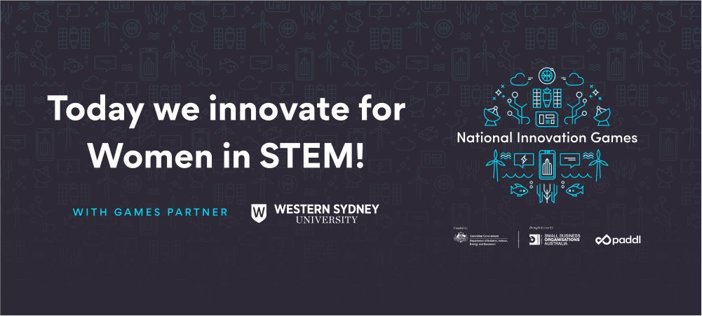 PaddlJobs's tweet photo. The Western Women in STEM National Innovation Games is live!

In partnership with @westernsydneyu, @COSBOA and the @IndustryGovAu, students and organisations nation-wide are uniting to tackle an important issue.

#WesternSydneyUniversity #WomenInSTEM #NationalInnovationGames https://t.co/8atl8iFMJI