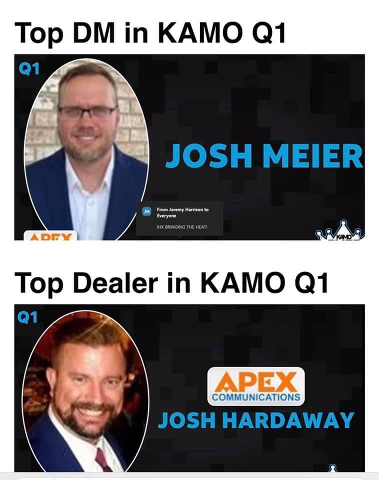 Proud of the hard work and dedication of these two guys and their teams...#wintheday. <a href="/joshmeier323/">Josh Meier</a> <a href="/HardawayJoshua/">Joshua Hardaway</a> <a href="/ApexATT/">APEX Communications</a> <a href="/KAMOkonnects/">𝐾𝐴𝑀𝑂</a> <a href="/CrystalBoling/">Crystal Boling</a> <a href="/NickHammSouthAR/">Nick Hammond</a>