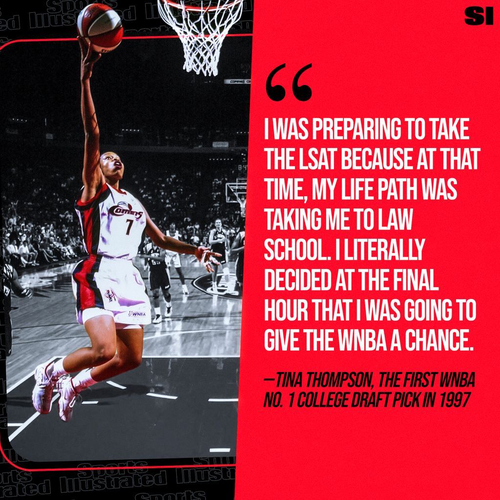 Tina Thompson (@IamTinaThompson) never knew a #WNBA career was a possibility. She wanted to be a Supreme Court justice, she tells @elindsay08. Here's how other No. 1 picks knew a career in the league was possible: buff.ly/3beJJ5K
