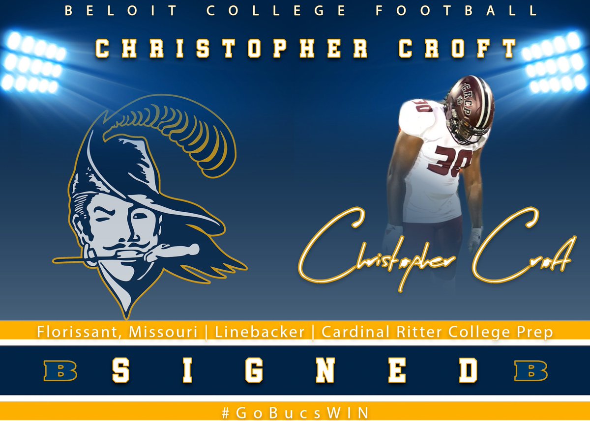 Join us in welcoming Christopher Croft, from <a href="/RitterPrep/">Cardinal Ritter College Prep Football</a> to the crew! #GoBucsWIN