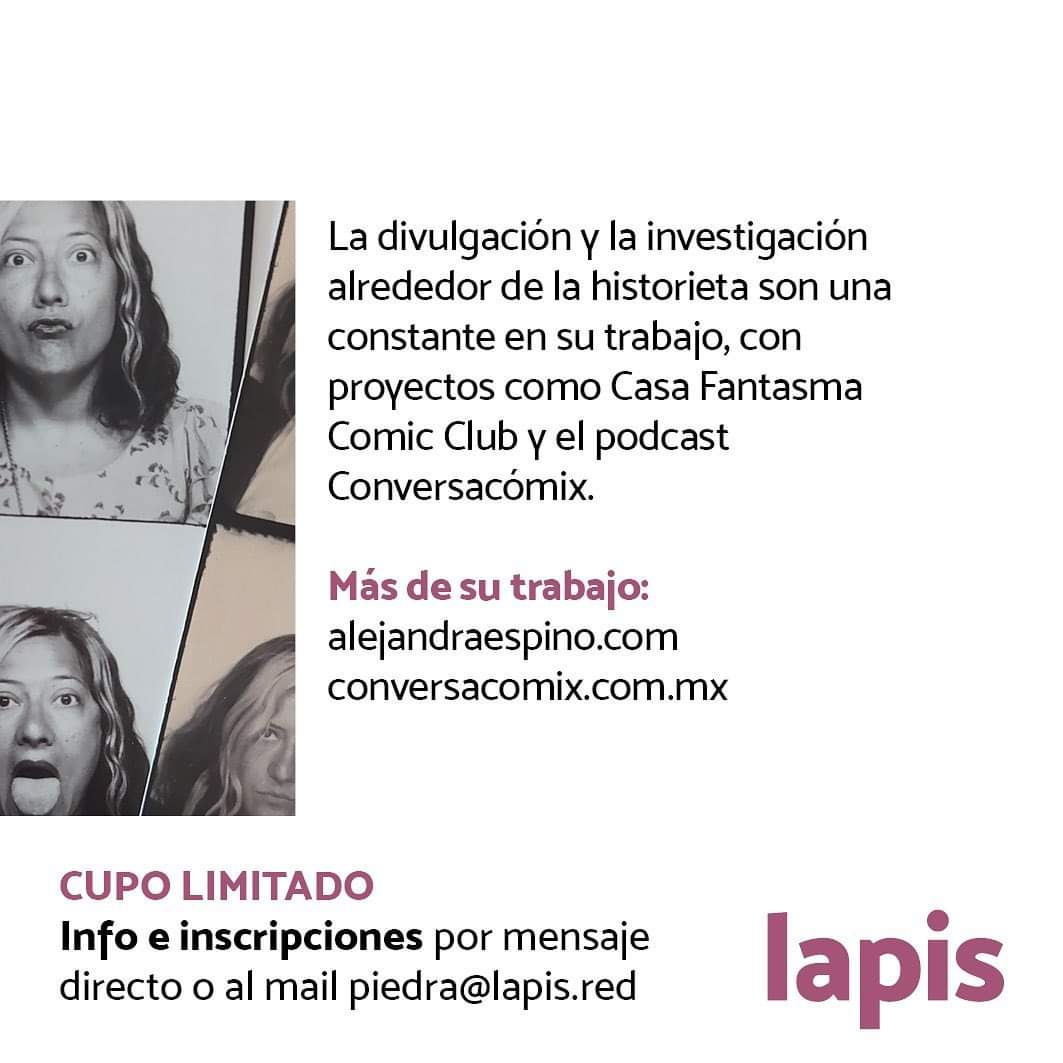 Volvemos a las andadas con el Taller de #cómicautobiográfico, ahora en una versión concentrada con la maravillosa gente de Lapis. Más detalles directamente en instagram.com/lapis.mx?igshi… o al mail piedra@lapis.red