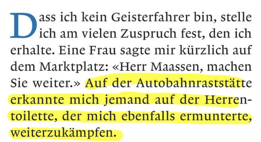 niggi's tweet photo. In der @Weltwoche steht der tollste, traurigste Satz von Hans-Georg Maaßen über Hans-Georg Maaßen. https://t.co/KZR29bNhD9