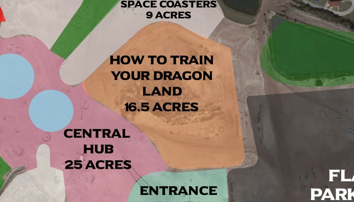  #EpicUniverse last but not leastHow to Train Your Dragon Land - 16.5 acresJurassic Island - 15 Acres