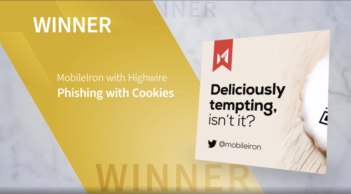 Provoke_News's tweet photo. #SABREAwards North America Winner:BUSINESS-TO-BUSINESS MARKETING: Phishing with Cookies — MobileIron with @HighwirePR https://t.co/Frn0xDsJ2Z