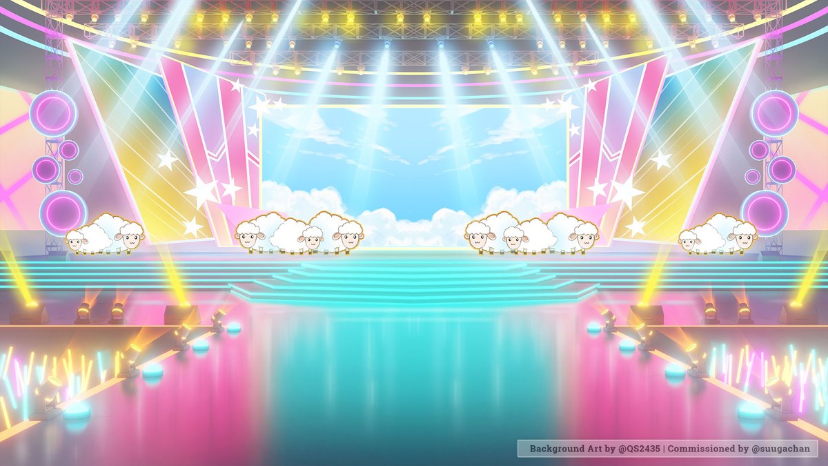 Concert Stage background art, commissioned by @suugachan