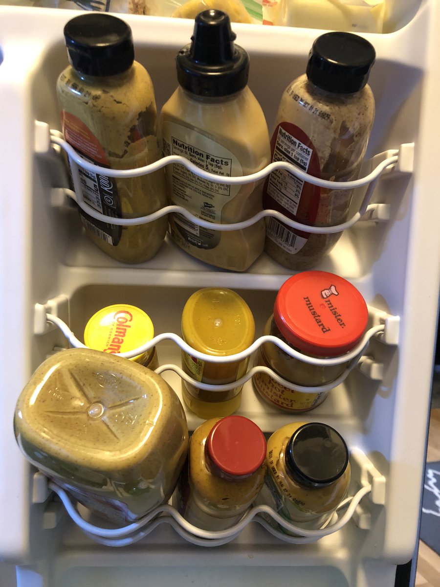 sleevelesschef's tweet image. Just opened the fridge. What kind of person am I living with??? @ColmansUK @Frenchs #koops #guldens #mistermustard #Mustard #NYC #sauceboss