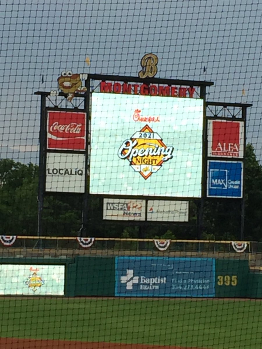 Opening night for the Biscuits after a year with no minor league baseball in Montgomery.