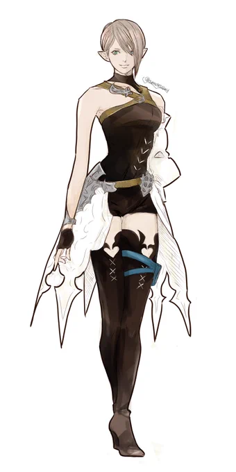 なぜか全身画が多いエレゼン女性の絵 