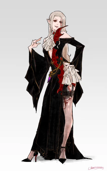 なぜか全身画が多いエレゼン女性の絵 