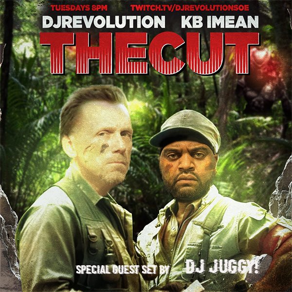 The Cut every Tuesday @ 8pm PST ….PREDATORS become PREY!With special guest set by @djjuggy ✂️ • • #djrevolution #soe #skillsovereverything #kbimean #thecut #hiphop #twitch