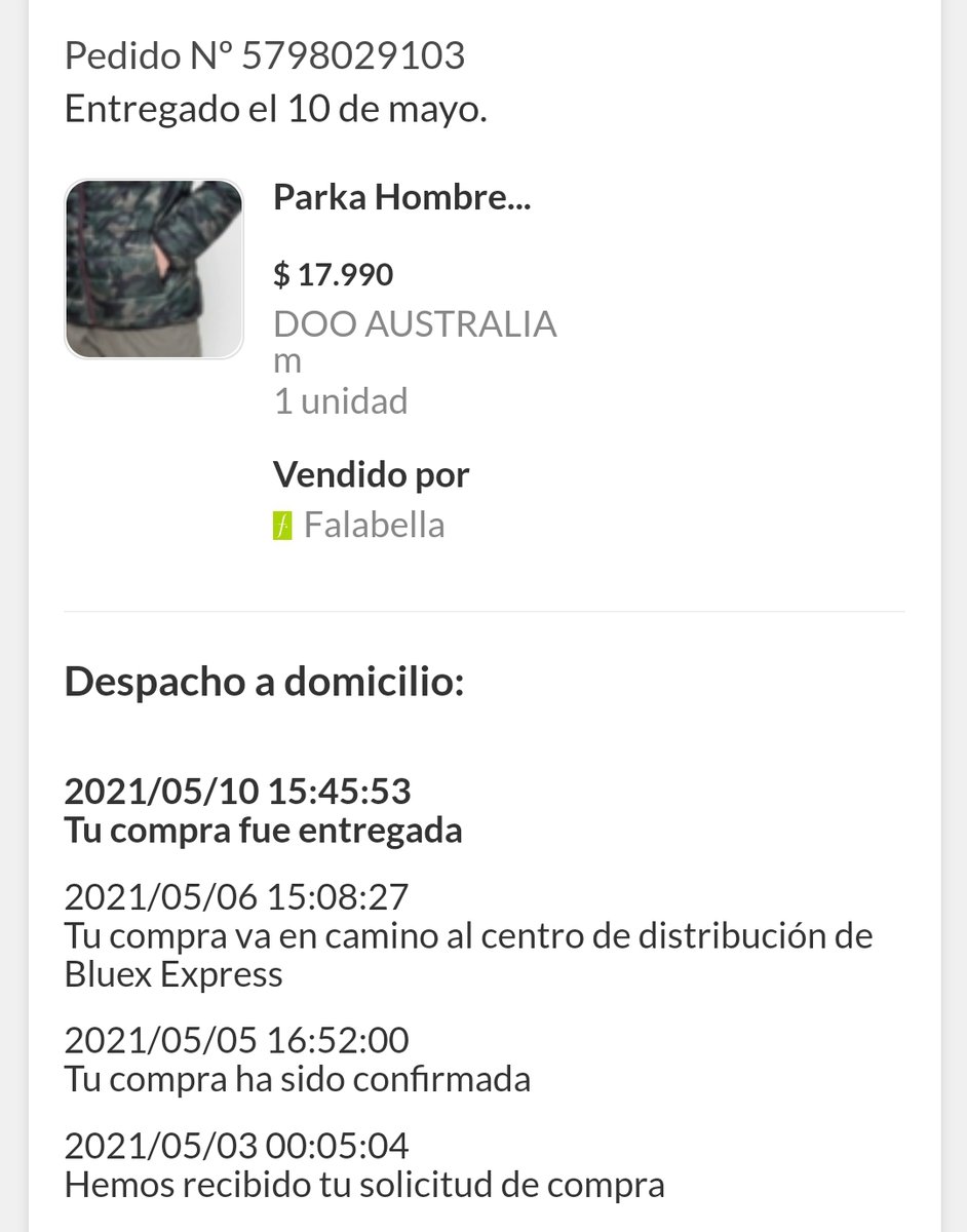 bastidelrio's tweet photo. @CMRayudaCL @FalabellaAyuda favor ayuda con parte de la compra, es una prenda que llego en mal estado, rota al costado del cierre como muestra la imagen adjunta, como pagué el envío exigo cambio con retiro y envío de vuelta. https://t.co/5Ms8W8MmbP