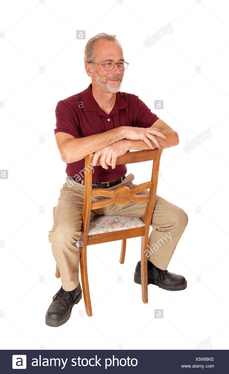 rileycrying's tweet photo. my brother went to get his covid vaccine and they asked him what arm he wanted it in and he panicked and told them to do the right arm (instead of his non-dominant left arm) because he was afraid the nurse would make him turn around and sit in the chair like this https://t.co/qAiJyv1nzU