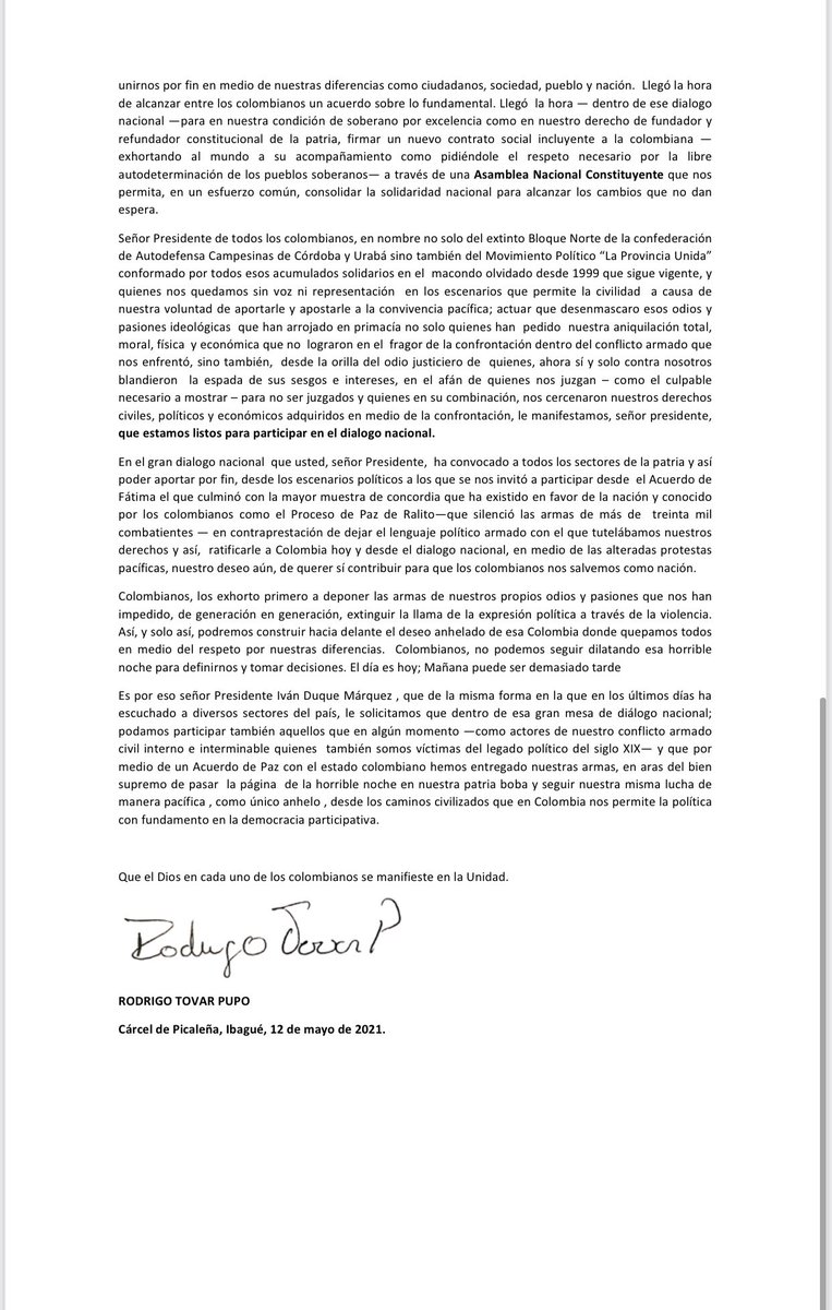 Señor Presidente <a href="/IvanDuque/">Iván Duque 🇨🇴</a> , llegó la hora. <a href="/VickyDavilaH/">Vicky Dávila</a> <a href="/jsanchezcristo/">Julio Sánchez Cristo</a> <a href="/ELTIEMPO/">EL TIEMPO</a> <a href="/elespectador/">El Espectador</a> <a href="/RevistaSemana/">Revista Semana</a> <a href="/El_Pilon/">EL PILÓN</a> <a href="/larepublica_co/">Diario La República</a> <a href="/elheraldoco/">EL HERALDO</a> <a href="/rcnradio/">RCN Radio</a> <a href="/NoticiasCaracol/">Noticias Caracol</a> <a href="/BluRadioCo/">BluRadio Colombia</a> <a href="/WRadioColombia/">W Radio Colombia</a> <a href="/katiaospino/">Katia Ospino</a> <a href="/saludhernandezm/">Salud Hernández-Mora</a> <a href="/MJDuzan/">María Jimena Duzán</a>