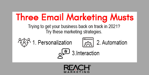 ReachMktg's tweet image. What six email marketing trends do you need to include in your email campaigns this year? Find out more at:  ow.ly/VYlE50E8jF2 #emailmarketing #personalization #content #brand #awareness #engage #campaigns