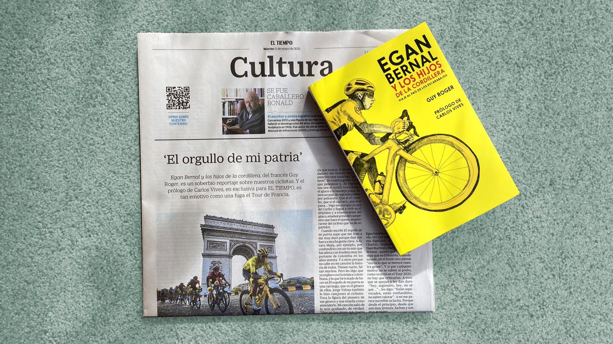 👉🏼 bit.ly/3hicWR3

Hoy en la sección cultural de <a href="/ELTIEMPO/">EL TIEMPO</a> encontrarán el prólogo de <a href="/carlosvives/">Carlos Vives</a> a «Egan Bernal y los hijos de la cordillera», libro que lanzamos en coedición con <a href="/Luna_Libros/">Luna Libros</a>.