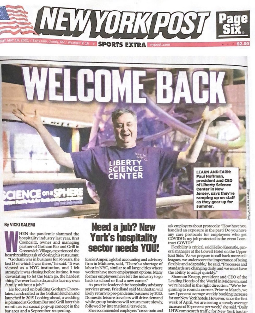 What a thrill to see <a href="/hoffmanpaul/">paul hoffman</a> welcoming guests back to <a href="/LibertySciCtr/">LibertyScienceCenter</a>!