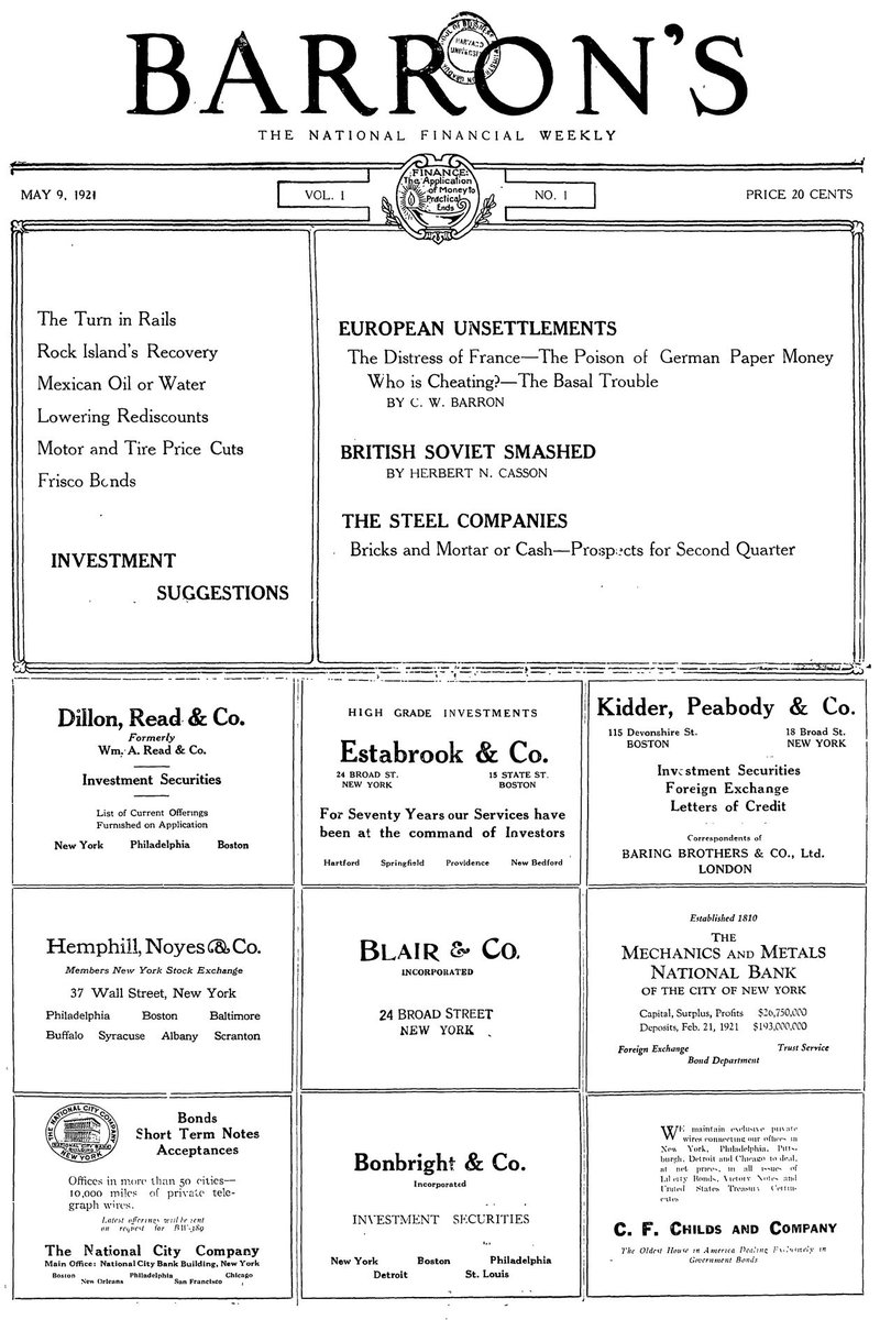 superrare.co/artwork-v2/bar…

<a href="/barronsonline/">Barron's</a> 
<a href="/davidchivers/">David Chivers</a> 

Historical NFTs from Barron's.

Time to get some of your heads out of trading desk terminals and shocking faces over Dogecoins and get true historical gems like these Barron's NFT covers.