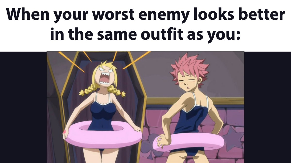 😡 😡 😡 #anime #manga #lucy #natsu #swimsuit #FairyTail #meme #animememe  https://t.co/fywfz5kfoB, image size:1200x670