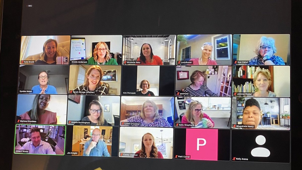braddkat's tweet photo. Just a casual Tuesday night book club facilitated by @kristiande and @Syndee_Sue with special guests @jimknight99 and @ethan_kross ! https://t.co/NVyAMzb4RA