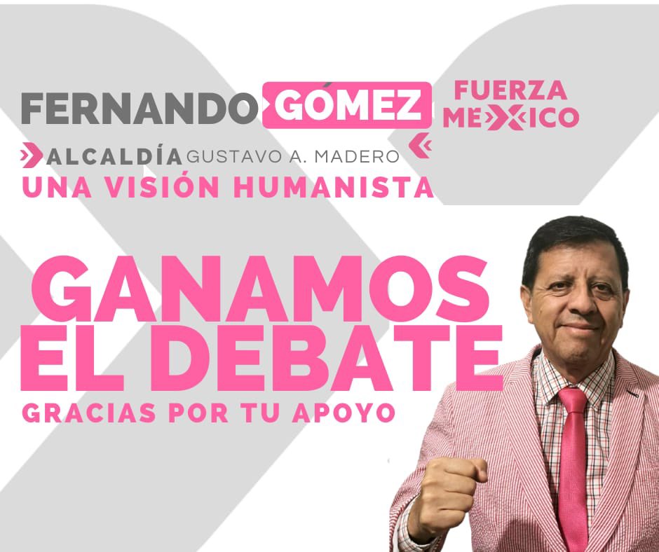 FernandoGmezRo5's tweet photo. Gracias a tú apoyo GANAMOS el debate y este 06 de junio GANAREMOS la Alcaldía Gustavo A. Madero!!! https://t.co/3jXjGdjxrC