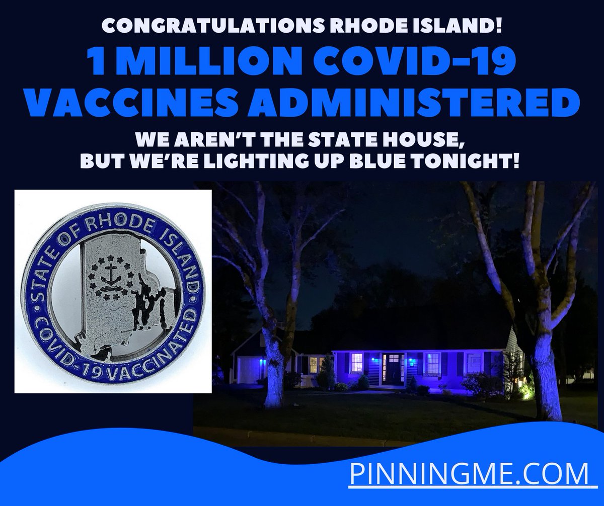 Pinning_Me's tweet photo. Congratulations on administering 1 Million COVID-19 Vaccines in RI!  Keep pushing! @govdanmckee @rigov @hhsgov @secraimondo @ginaraimondo @sabina_matos @rihealth @nbc10 @abc6 @nbc10_lindsay @danjaehnig #vaccinate401 https://t.co/HfV4Mezjwy https://t.co/Brt4OnY7I0