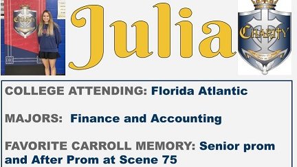 CharityPats's tweet photo. Senior SHOUT OUT to Charity Captain Julia Quinn. Thank you for your commitment to Charity and Good Luck as you swim for Florida Atlantic. https://t.co/gLIuEr1woF