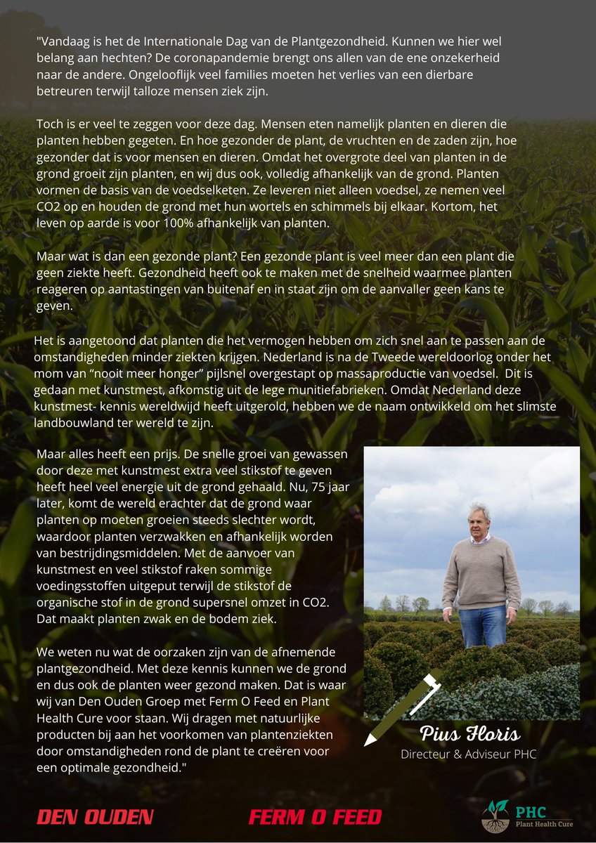 🌱Internationale Dag van de Plantgezondheid

🗣️ "Het leven op aarde is voor 100% afhankelijk van planten"

👇 Onze directeur @PHC_PiusFloris over het belang van plantgezondheid  

#plantgezondheid #groenherstel
