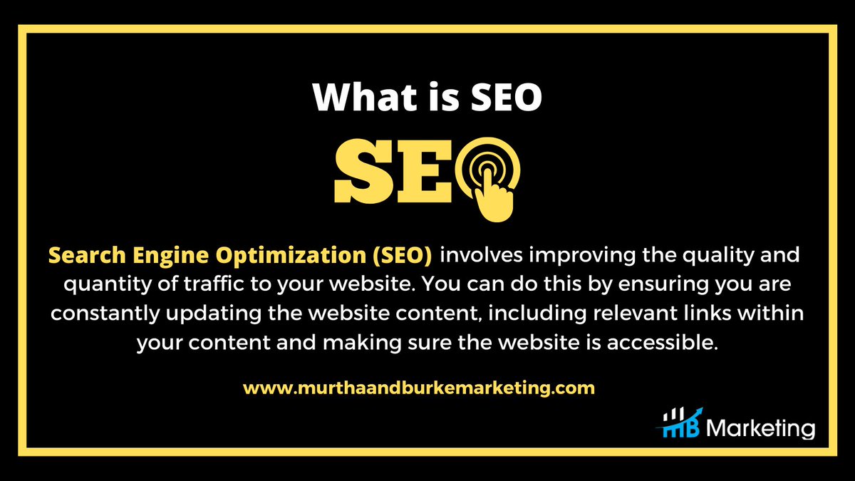 murthaburke's tweet photo. As a business owner,you need to know what SEO means

#MBmarketing #MurthaBurke #Blockchain #Bitcoin #Ethereum #Crypto #DigitalMarketing #Socialmedia #Mediamarketing #businessmarketing #marketingtips https://t.co/oQo9v1C09Z