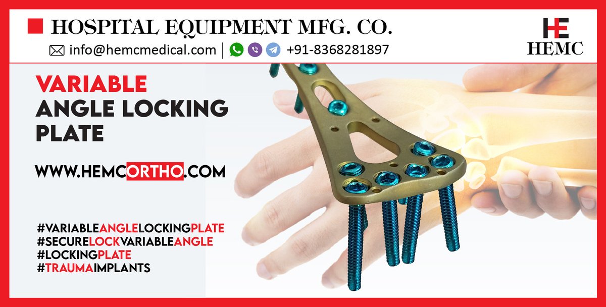 HemcOrtho's tweet image. We are an ISO 13485:2016, ISO 9001:2015, WHO-GMP, CE &amp;amp; FDA certified company providing the high quality of #VariableAngleLockingPlate and #InstrumentSet to ours globally customers.
hemcortho.com
#SecureLockVariableAngle
#LockingPlate
#SecureLockPlate
#hemcmedical