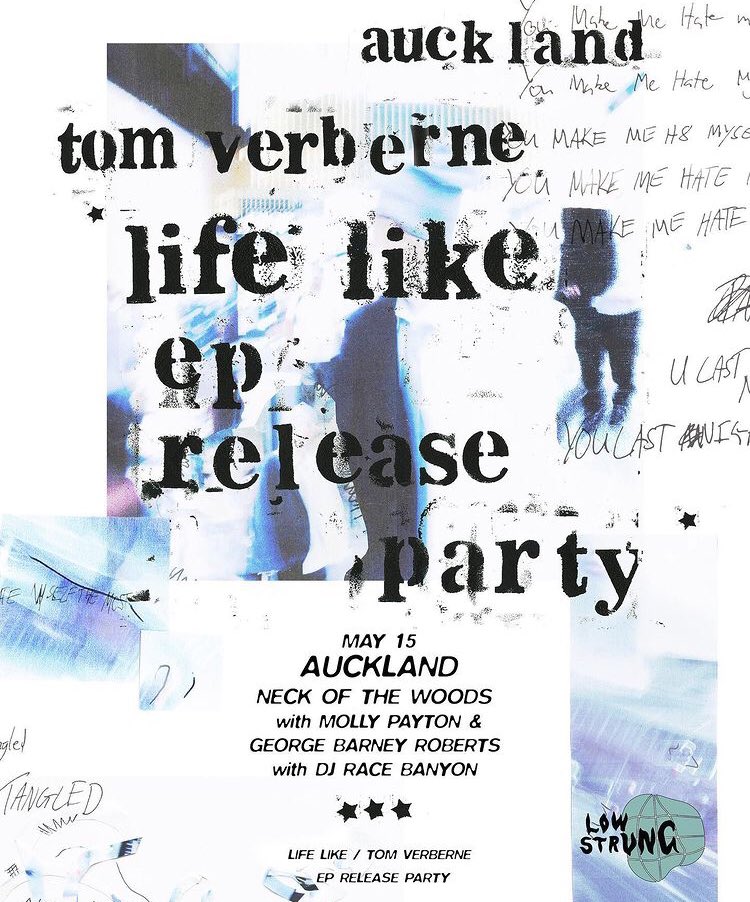 aucklandddd! I’m playing my first headline show / Life Like release party this weekend with a stacked line up feat <a href="/molpayton/">molly payton</a> @rcbnyn &amp; George Barney Roberts. 
i’m very excited. it’s gonna be very fun. Come along🌟🌟