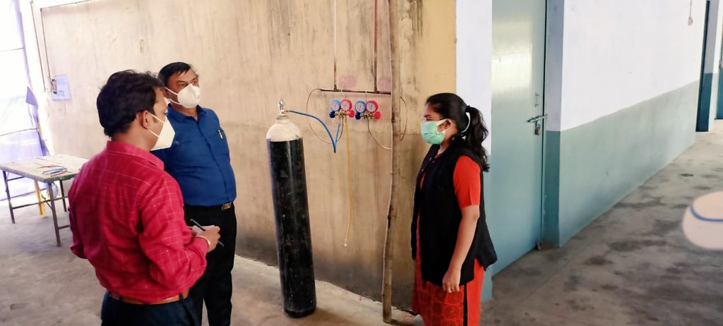 Review of  progress of the District Covid health Centre(DCHC) ,DAV in  Ghato,Mandu

80 oxygen bedded centre run by Tatas will be functional from Friday onwards