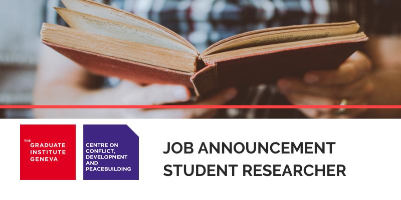 We're recruiting! Are you currently enrolled as a Master's Student at the Graduate Institute of International and Development Studies? We're looking for a Student Researcher to join our team.

➡️ Apply here: bit.ly/2RPQPqk 
#recruiting #studentresearcher #joboffer