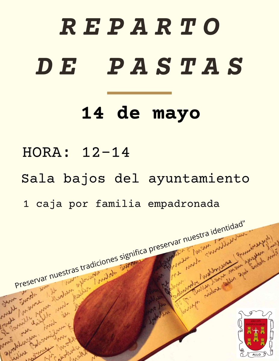 🍪 ¡¡ GALLETAS. GALLETAS !! 🍪

Toda familia empadronada podrá recoger su caja de galletas correspondientes por SAN ISIDRO en los Bajos del AYUNTAMIENTO. 🤤 🙌🏼

🗓️ VIERNES, 14 DE MAYO
🕛 12:00 - 14:00