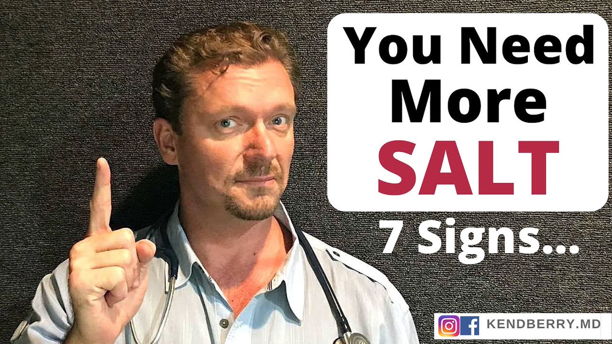 KenDBerryMD's tweet image. Are you eating enough Salt? Here are 7 signs you might need more...
Watch:  youtu.be/4b10AhKx7cg

#lowsalt #saltfree #saltrestriction #realsalt