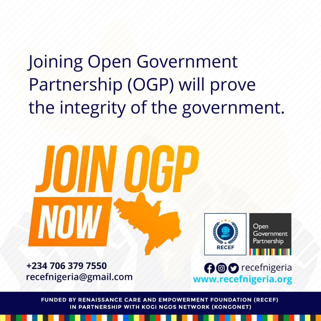 recefnigeria's tweet photo. "Joining Open Government Partnership (OGP) will prove the integrity of the @OfficialGYBKogi led administration"
@LugardHouse @KingsleyFanwo @ogpnigeria @KONGONET
@kogireports @centrelsd @SFCGNigeria @ActionAidNG @idrismiliki @hamingra1 @pibcidng
#OGP
#KogiStateJoinOGP https://t.co/DFuPd2cE21