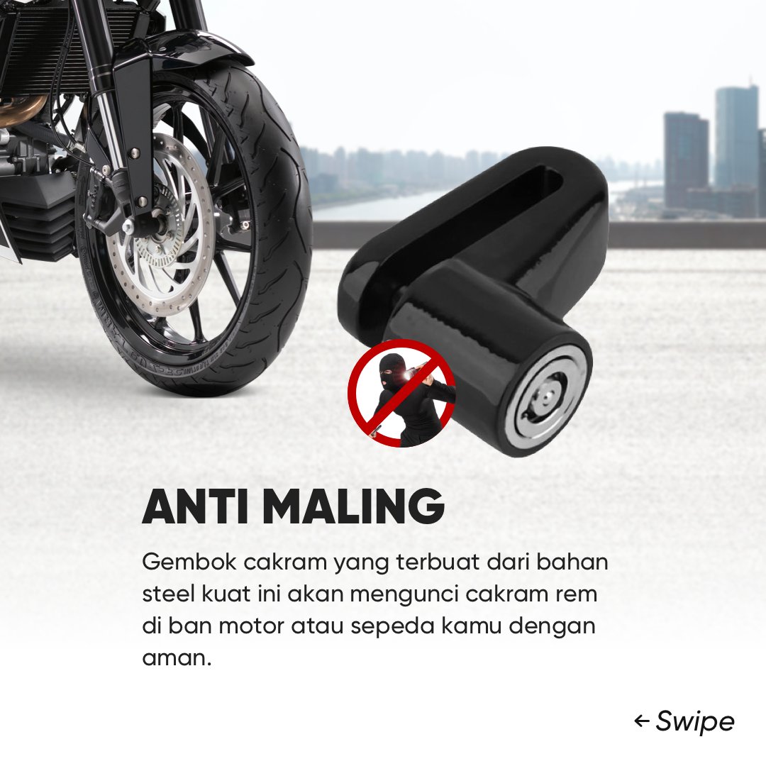 jakartanotebook's tweet photo. Keamanan motor dan sepeda kamu jadi lebih terjamin pakai PENGCHENG Gembok Cakram Motor dan Sepeda ini! Terbuat dari bahan baja yang kuat, sehingga tidak mudah dirusak oleh sembarang orang nih!
_
Belanja di sini ya 👉 https://t.co/9WfN7GApwc
_
#Jakartanotebook #SudahPastiMurahnya https://t.co/oTCjNkPvhf