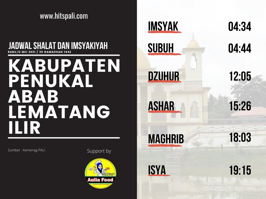 HitsPali's tweet photo. #twiter #indonesia #sumatraselatan #hitspali #news #berita #update #viral #hits #pali #kabupatenpali #talangubi #tanahabang #penukal #penukalutara #abab #trending #beritaterkini #beritaterbaru #ramadhan #1442hijriyah #instanews #jadwalshalat #imsyak https://t.co/c38SoJbm3r
