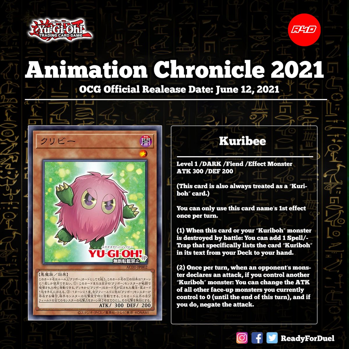 Readyforduel's tweet photo. Animation Chronicle 2021
OCG Official Realease Date: June 12, 2021
Source: https://t.co/G1R7f0rtRu
#遊戯王 #OCG #R4D #TCG #YGO #YuGiOh #유희왕
#デュエルリンクス #tcgcollectible https://t.co/ALURelxSAI