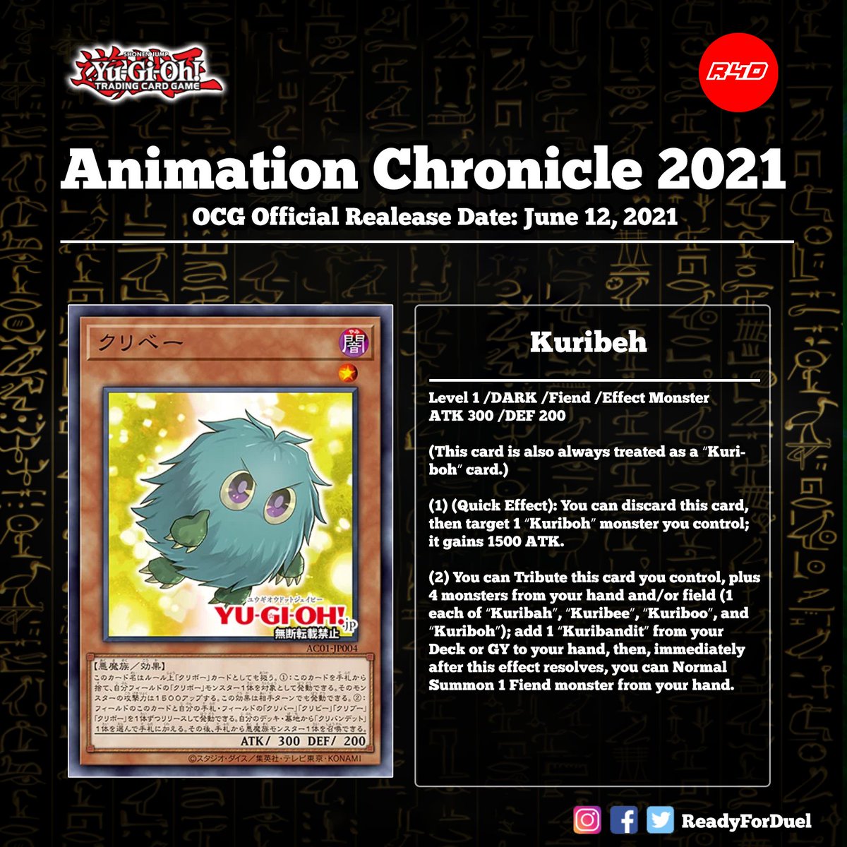 Readyforduel's tweet photo. Animation Chronicle 2021
OCG Official Realease Date: June 12, 2021
Source: https://t.co/G1R7f0rtRu
#遊戯王 #OCG #R4D #TCG #YGO #YuGiOh #유희왕
#デュエルリンクス #tcgcollectible https://t.co/ALURelxSAI