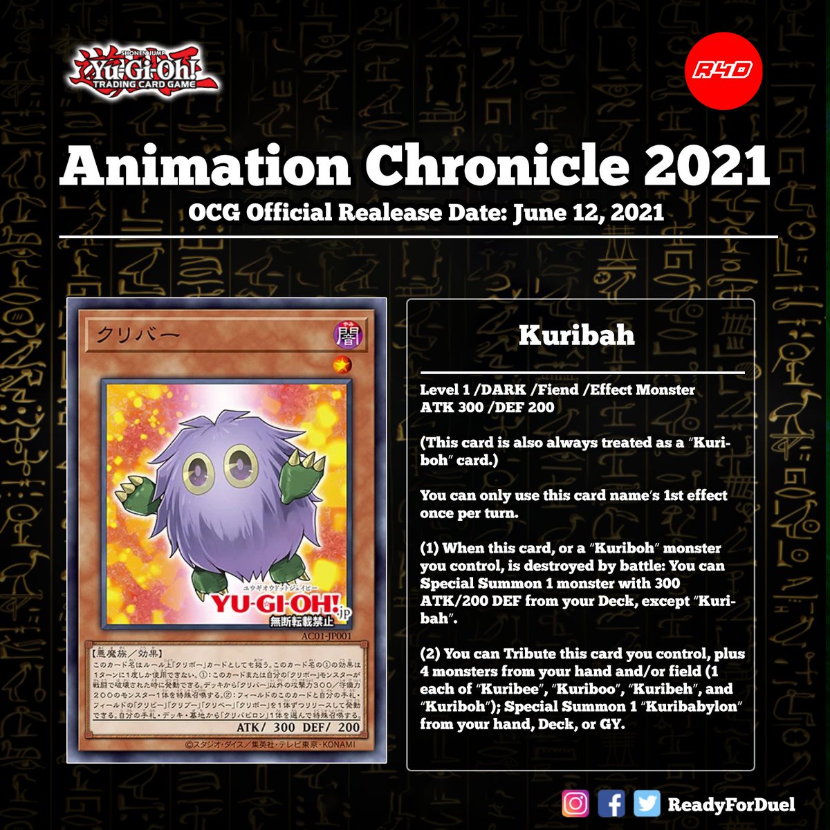 Readyforduel's tweet photo. Animation Chronicle 2021
OCG Official Realease Date: June 12, 2021
Source: https://t.co/G1R7f0rtRu
#遊戯王 #OCG #R4D #TCG #YGO #YuGiOh #유희왕
#デュエルリンクス #tcgcollectible https://t.co/ALURelxSAI