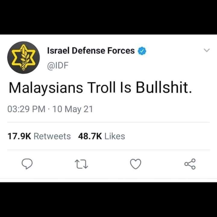 fakhrifadzli's tweet photo. Koyak to you too @IDF https://t.co/BkI3zwaMFM