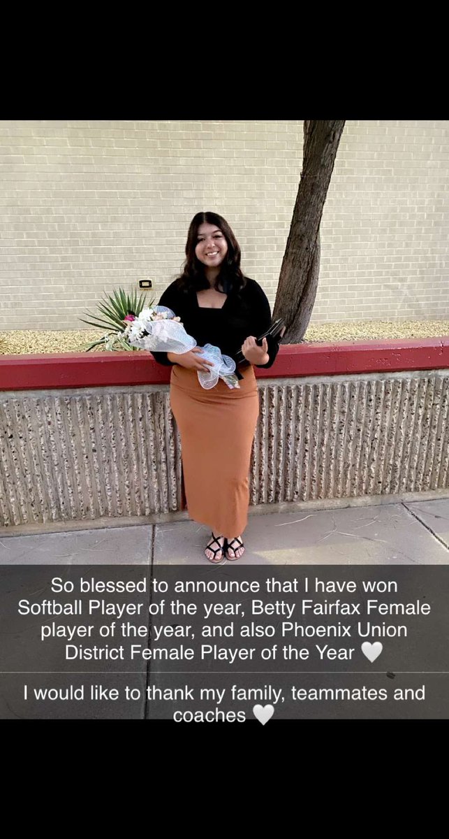 LevarioDezeray's tweet photo. So blessed 🤍 Thank you to all my family, teammates, and coaches for a wonderful season. 
@AzFirecrackers @VaquerasSB @BettyHFairfaxHS https://t.co/RvQqUtmykK