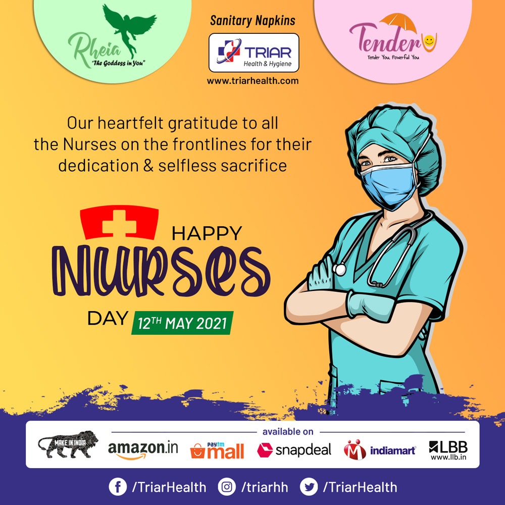 TriarHealth's tweet photo. This International #NursesDay, let's acknowledge, appreciate &amp; show our #gratitude to serving spirit of all the #Nurses in #India engaged in war against #pandemic. We salute you! 🙏🏼

#nursesday2021 #happynursesday #nurse #health #healthcare #healthcareworkers #Triar #TriarHealth https://t.co/mD3BAMbidb