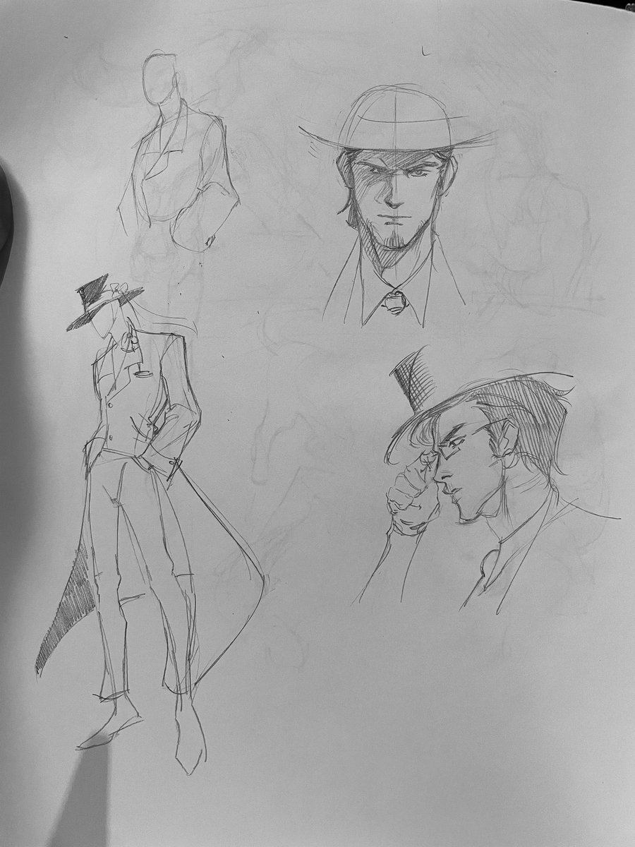 late night noir themed doodles, studies and two bros 