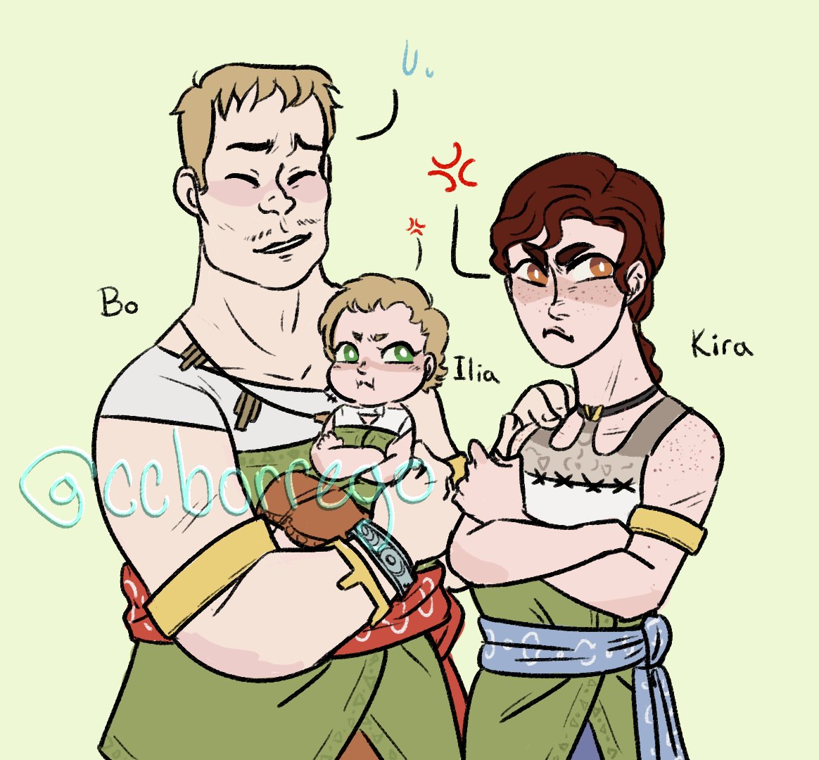 ccborrego's tweet photo. Tried to make this a quick sketch but I'm a dumbass. Mayor Bo before going bald, his wife Kira and baby Ilia.
#TwilightPrincess #Ordon #TLoZ #Ilia https://t.co/azgretEPjz