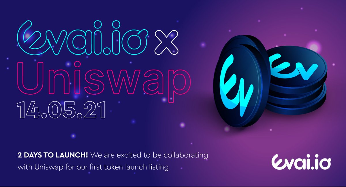 evai_io's tweet image. The excitement is building! In just two days we go live on Uniswap with your brand new EVAI token! 

Head to the DEX on Friday to get your hands on the newest crypto on the block 🚀

#Evai #Uniswap #Crypto #JoinTheEvailution