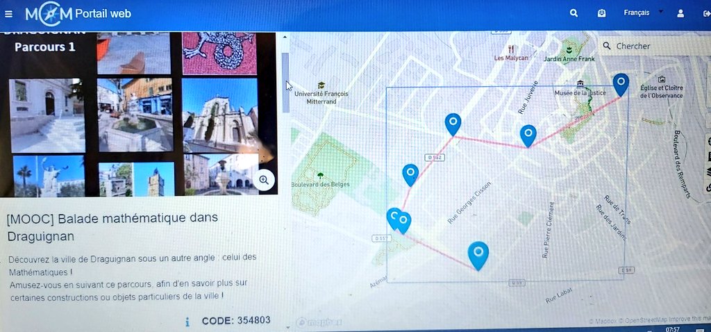 EtwTerp's tweet image. Un premier parcours #mathcitymap dans @VilleDraguignan, que j'ai réalisé dans le cadre du #mascemooc.
Faire des Maths hors-les-murs en mettant le patrimoine local en valeur 🤩
#mathtrails #mathsautrement #iteachmaths